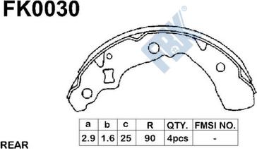 FBK FK0030 - Bremžu loku komplekts www.autospares.lv