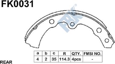 FBK FK0031 - Bremžu loku komplekts www.autospares.lv