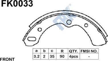 FBK FK0033 - Bremžu loku komplekts www.autospares.lv