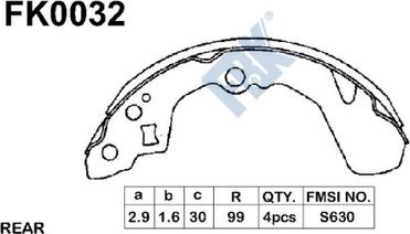 FBK FK0032 - Bremžu loku komplekts www.autospares.lv