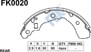 FBK FK0020 - Bremžu loku komplekts www.autospares.lv