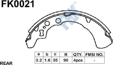 FBK FK0021 - Bremžu loku komplekts www.autospares.lv