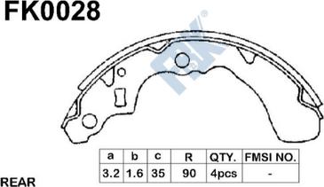 FBK FK0028 - Bremžu loku komplekts www.autospares.lv