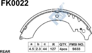 FBK FK0022 - Brake Shoe Set www.autospares.lv