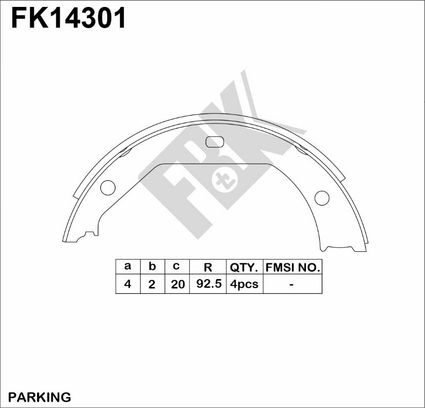 FBK FK14301 - Bremžu loku kompl., Stāvbremze www.autospares.lv