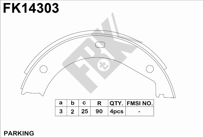 FBK FK14303 - Bremžu loku kompl., Stāvbremze autospares.lv