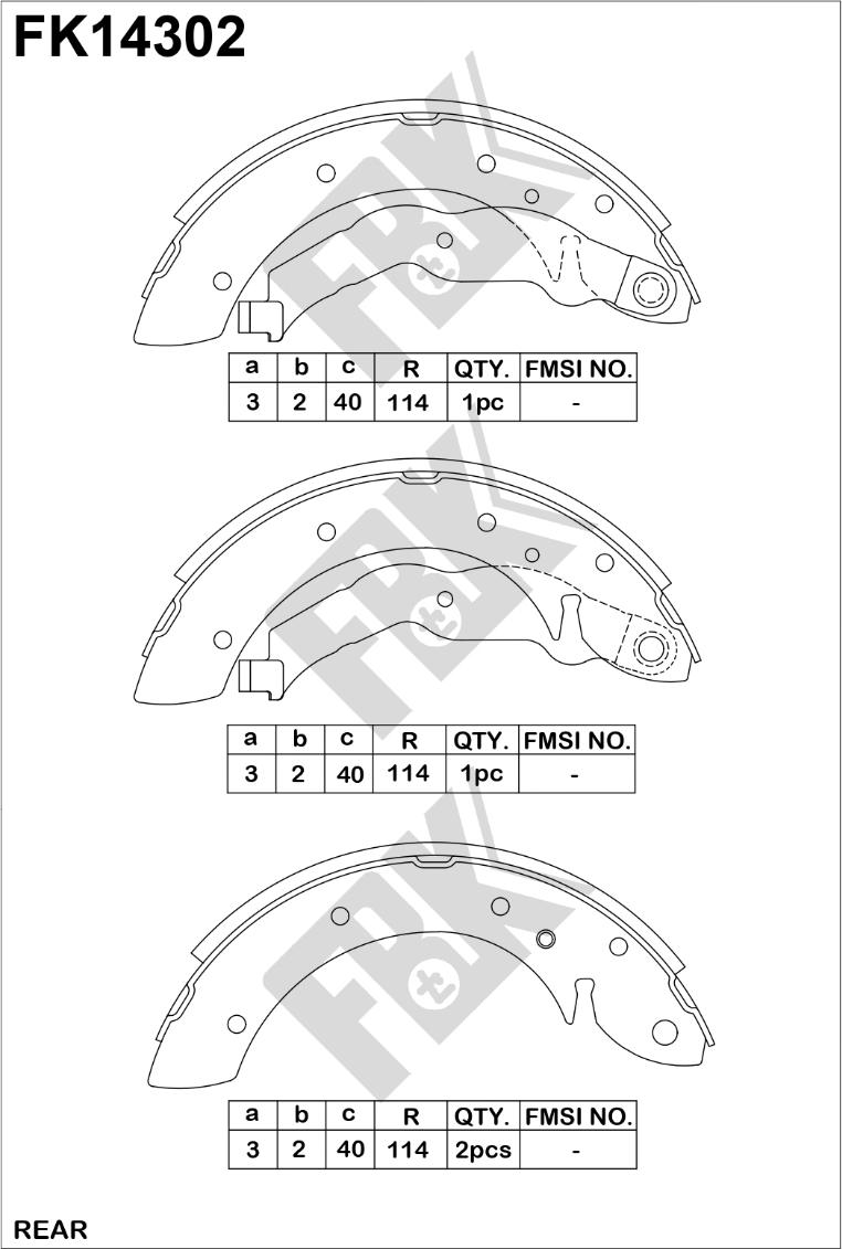 FBK FK14302 - Bremžu loku komplekts autospares.lv