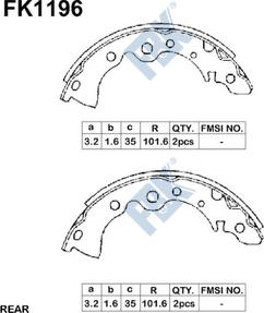 FBK FK1196 - Bremžu loku komplekts www.autospares.lv