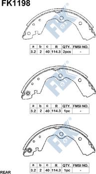 FBK FK1198 - Brake Shoe Set www.autospares.lv