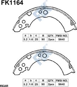 FBK FK1164 - Bremžu loku komplekts www.autospares.lv