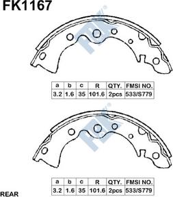 FBK FK1167 - Bremžu loku komplekts www.autospares.lv