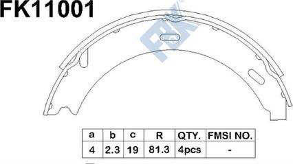 FBK FK11001 - Bremžu loku kompl., Stāvbremze www.autospares.lv