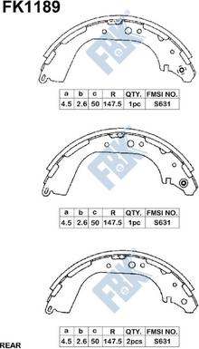 FBK FK1189 - Brake Shoe Set www.autospares.lv