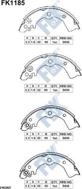 FBK FK1185 - Brake Shoe Set www.autospares.lv