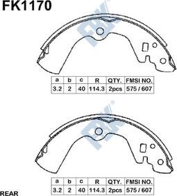 FBK FK1174 - Brake Shoe Set www.autospares.lv