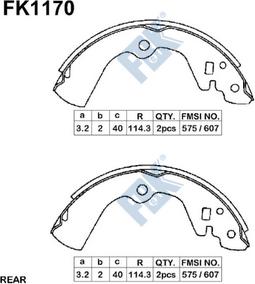 FBK FK1170 - Bremžu loku komplekts autospares.lv