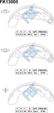 FBK FK13005 - Bremžu loku komplekts autospares.lv