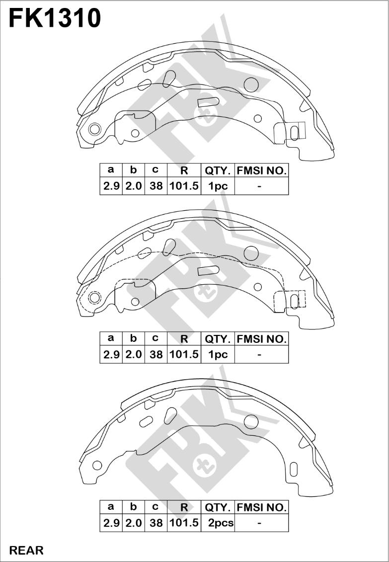 FBK FK1310 - Bremžu loku komplekts www.autospares.lv