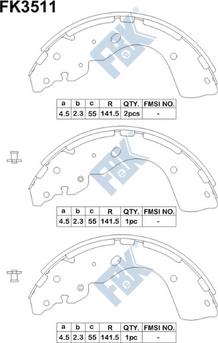 FBK FK3511 - Bremžu loku komplekts autospares.lv