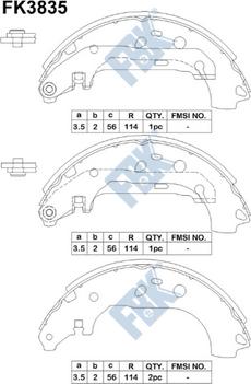 FBK FK3835 - Bremžu loku komplekts www.autospares.lv