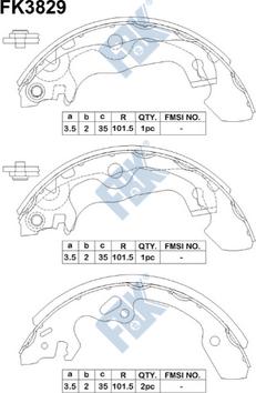 FBK FK3829 - Brake Shoe Set www.autospares.lv