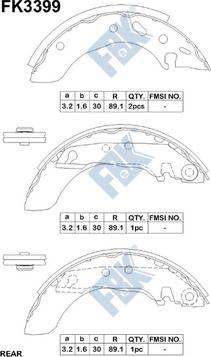 FBK FK3399 - Bremžu loku komplekts autospares.lv