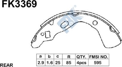 FBK FK3369 - Bremžu loku komplekts autospares.lv