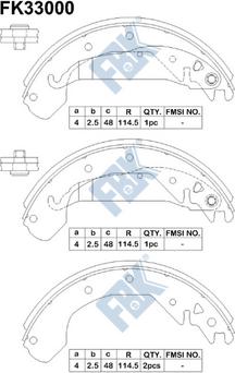 FBK FK33000 - Bremžu loku komplekts autospares.lv