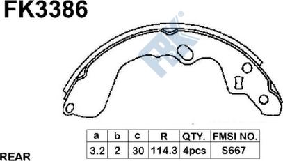 FBK FK3386 - Bremžu loku komplekts www.autospares.lv