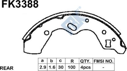 FBK FK3388 - Bremžu loku komplekts www.autospares.lv