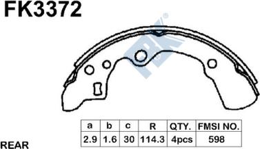 FBK FK3372 - Bremžu loku komplekts www.autospares.lv