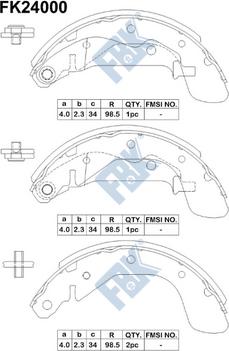 FBK FK24000 - Bremžu loku komplekts www.autospares.lv