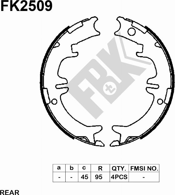 FBK FK2509 - Комплект тормозов, ручник, парковка www.autospares.lv