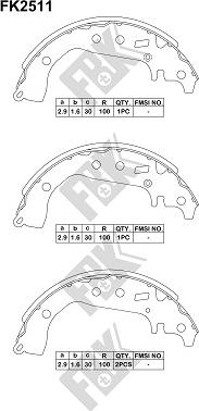 FBK FK2511 - Bremžu loku komplekts autospares.lv