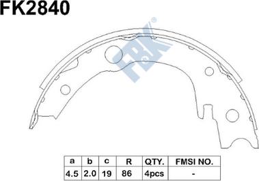 FBK FK2840 - Bremžu loku kompl., Stāvbremze autospares.lv