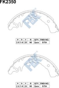 FBK FK2350 - Bremžu loku komplekts www.autospares.lv