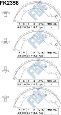 FBK FK2358 - Bremžu loku komplekts www.autospares.lv