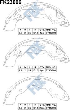 FBK FK23006 - Brake Shoe Set www.autospares.lv