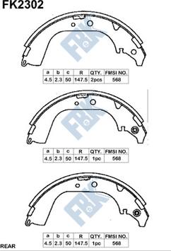 FBK FK2302 - Bremžu loku komplekts www.autospares.lv