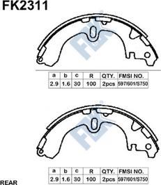 FBK FK2311 - Brake Shoe Set www.autospares.lv