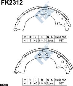 FBK FK2312 - Brake Shoe Set www.autospares.lv