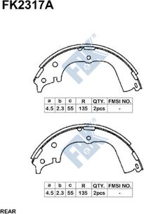 FBK FK2317A - Brake Shoe Set www.autospares.lv