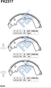 FBK FK2317 - Brake Shoe Set www.autospares.lv