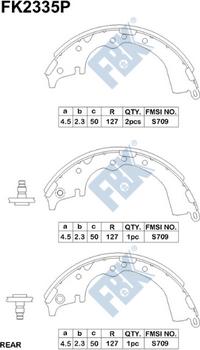 FBK FK2335P - Brake Shoe Set www.autospares.lv