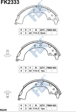 FBK FK2333 - Brake Shoe Set www.autospares.lv