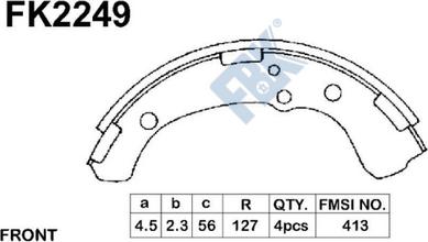 FBK FK2249 - Bremžu loku komplekts www.autospares.lv