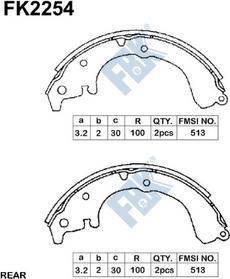 FBK FK2254 - Bremžu loku komplekts www.autospares.lv