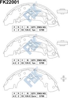 FBK FK22001 - Комплект тормозных колодок, барабанные www.autospares.lv