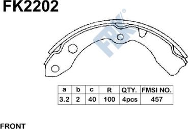 FBK FK2202 - Bremžu loku komplekts autospares.lv