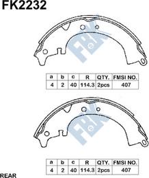 FBK FK2232 - Brake Shoe Set www.autospares.lv